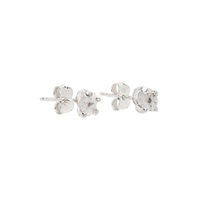 Silver Spliced Stud Earrings 231627F022002