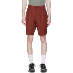 Burgundy Water Repellent Shorts 231256M193003