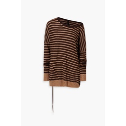Edda one-shoulder striped wool and silk-blend sweater