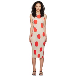 Off White   Red Bean Dots Midi Dress 241941F055005