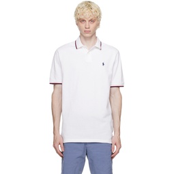 White Embroidered Polo 232213M212007