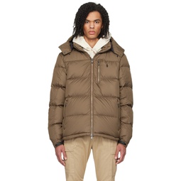 Brown Quilted Down Jacket 241213M178000