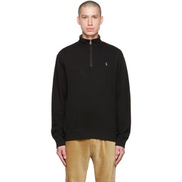 Black Quarter Zip Sweater 222213M202015