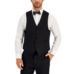 Mens Classic-Fit UltraFlex Stretch Black Solid Tuxedo Vest