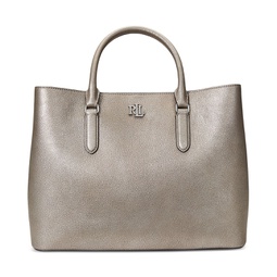 Metallic Leather Large Marcy Satchel