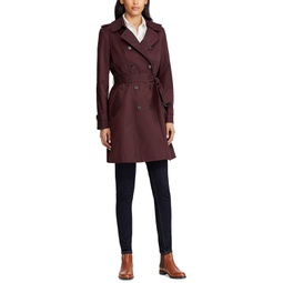 Womens Belted Water-Resistant Trench Coat