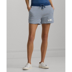 Womens Striped French Terry Shorts