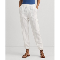 Womens Linen Cargo Pants