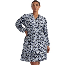 Womens LAUREN Ralph Lauren Plus Size Floral Stretch Jersey Dress