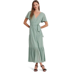 Womens LAUREN Ralph Lauren Shadow-Gingham Belted Cotton-Blend Dress