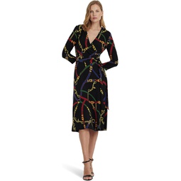 Womens LAUREN Ralph Lauren Belting-Print Surplice Jersey Dress