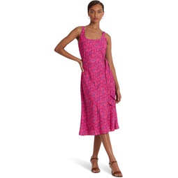LAUREN Ralph Lauren Geo-Print Belted Crepe Midi Dress