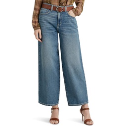 Womens LAUREN Ralph Lauren Petite High-Rise Wide-Leg Jeans in Sophie Wash