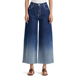 Womens LAUREN Ralph Lauren Ombre High-Rise Wide Leg Cropped Jeans in Ombre Canyon Wash