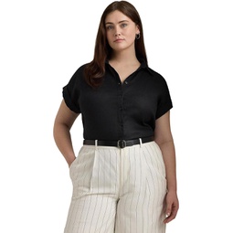 LAUREN Ralph Lauren Plus-Size Linen Dolman-Sleeve Shirt