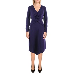 womens surplice midi cocktail and party dress