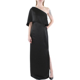 womens satin one shoulder evening dress