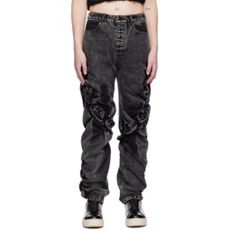 Black Swirl Jeans 231016M186006