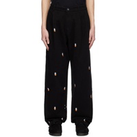 Black Miffy Embroidered Trousers 241959M191001
