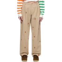 Khaki Miffy Embroidered Trousers 241959M191000