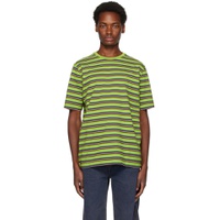 Green Striped T Shirt 232959M213013