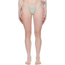 Green   White Woods Reversible Bikini Bottom 241770F105000