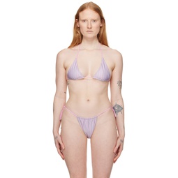 Pink   Gray Elle Reversible Bikini Top 241770F105003