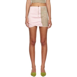 SSENSE Exclusive Pink   Taupe Teddy Miniskirt 221770F090006