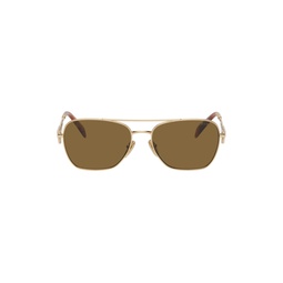 Gold Triangle Logo Sunglasses 241208M134016