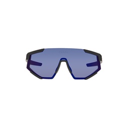 Black Linea Rossa Shield Sunglasses 241208M134009