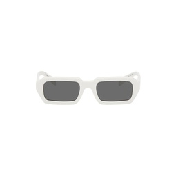 White Rectangular Sunglasses 241208F005043