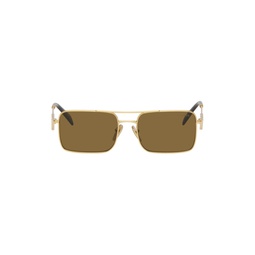 Gold Logo Plate Sunglasses 241208F005046