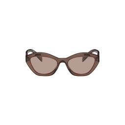 Brown Angular Butterfly Sunglasses 241208F005050