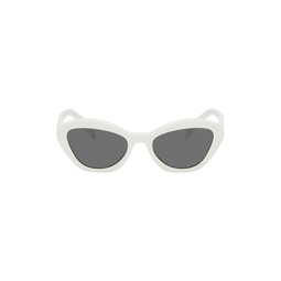 White Angular Butterfly Sunglasses 241208F005051