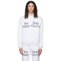 Gray Dont Give Up Hoodie 222810M202002