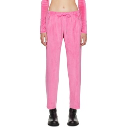 Pink Vented Lounge Pants 222523F086002