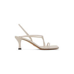 White Square Strappy Heeled Sandals 241288F125003