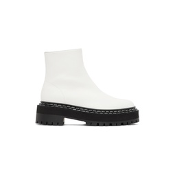 White Lug Sole Platform Boots 231288F113012