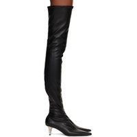 Black Spike Over The Knee Boots 232288F115000