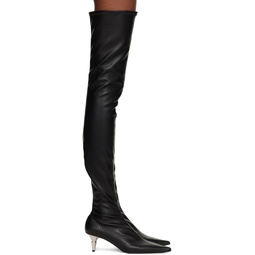 Black Spike Over The Knee Boots 232288F115000