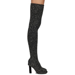 Black Glint Over The Knee Boots 232288F115006