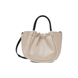 Beige Small Ruched Crossbody Tote 241288F049013