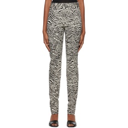 Black   White  White Label Zebra Trousers 222288F087006