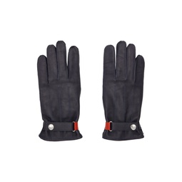Navy Strap Gloves 222422M135005