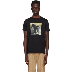 Black Zebra Square T Shirt 241422M192013