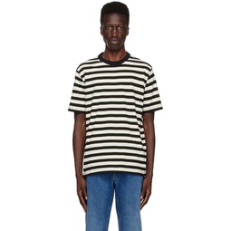 White   Black Striped T Shirt 231422M213001