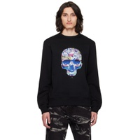 Black Zebra Skull Sweatshirt 241422M204013