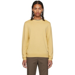 Yellow Embroidered Sweater 232422M201006