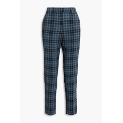Checked tweed tapered pants