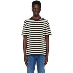 White & Black Striped T-Shirt 231422M213001